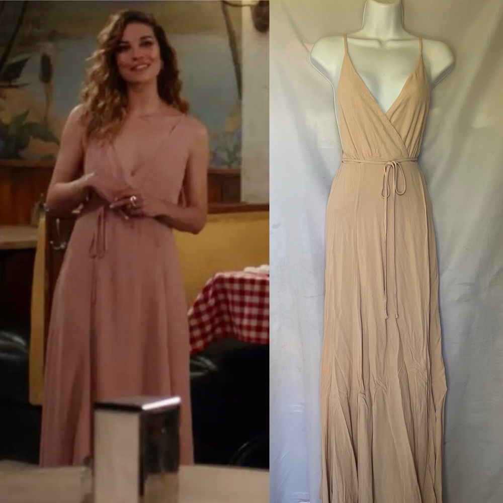 Reformation Callalily Dress Champagne Schitts Creek Formal Gown